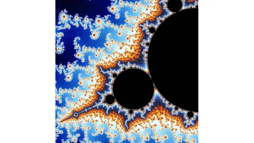 Fractal Mandelbrot Set Zoom Blue Colors