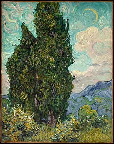 Van Gogh's Cypresses painting