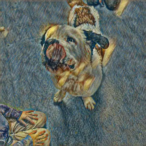 Stella the St Bernard puppy style transferred to look like Van Gogh's self portrait