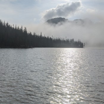 Toxaway Lake in the Sawtooth Mountains at dawn