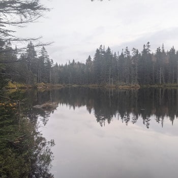 Unknown Pond in New Hampshire at sunset