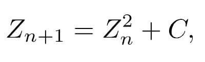 The equation for the famous Mandelbrot Set