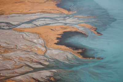 A river delta showing a fractal pattern.