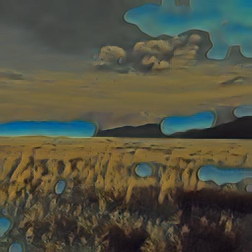 The plains of Idaho style transferred into the style of Dali's The Persistence of Memory