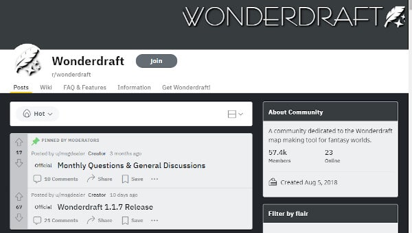 The Wonderdraft Subreddit