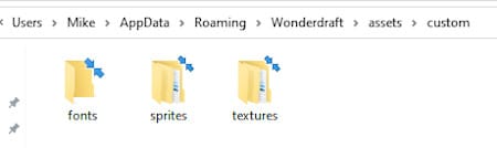 Adding the Wonderdraft sprites folder on a Windows PC