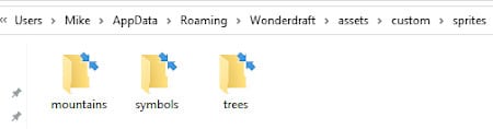 Adding the Wonderdraft symbols folder on a Windows PC