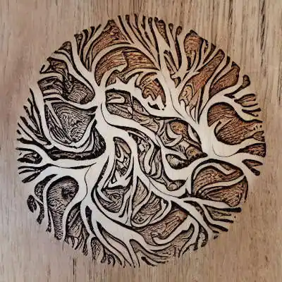 Fractal burning, wood burning, Lichtenberg wood burning, tree of heaven,  wood