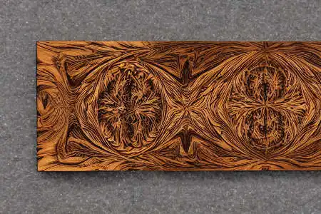 Fractal wood burning of a table with lichtenberg electrical patterns