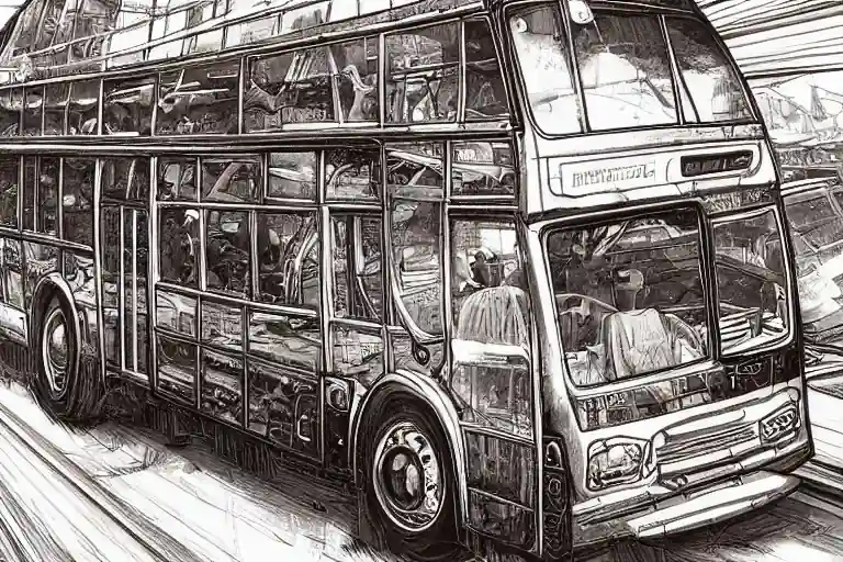 An illustrated drawing of a bus