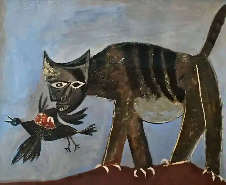 Picasso's Cat Catching a Bird