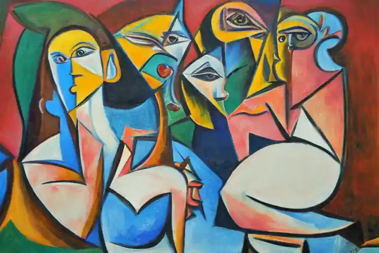 a cubist painting of a group of women in the style of picasso's le reve