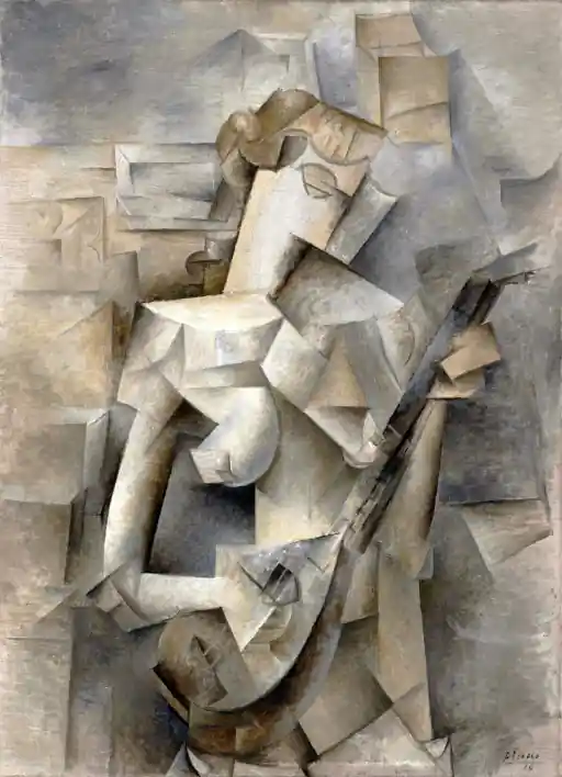 Picasso's Cubist Girl With A Mandolin (Fanny Tellier) Painted in 1910