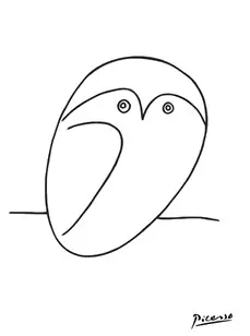 Picasso's minimalist line drawing of an Owl