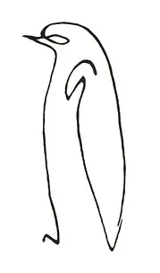 Picasso's minimalist line drawing of a Penguin