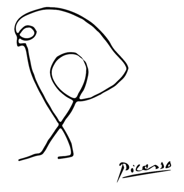 Picasso's Sparrow Line Drawing