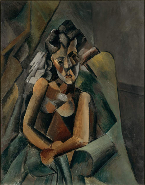 Picasso's Femme Assise painted in 1909. Public domain