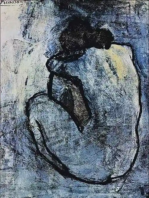 Picasso's Blue Nude painted in 1902. Public Domain