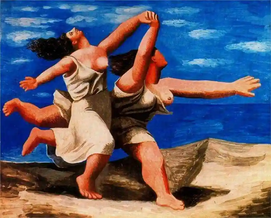 Picasso's Two Women Running on The Beach painted in 1922. Public domain